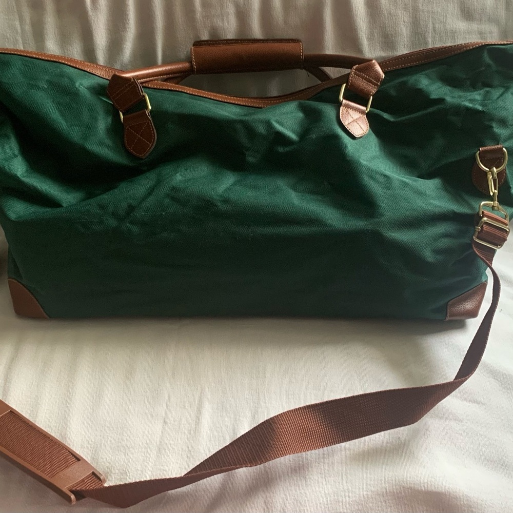 Vintage Ralph Lauran Polo Green Canvas and Leather Duffle Bag - Picture 4 of 8